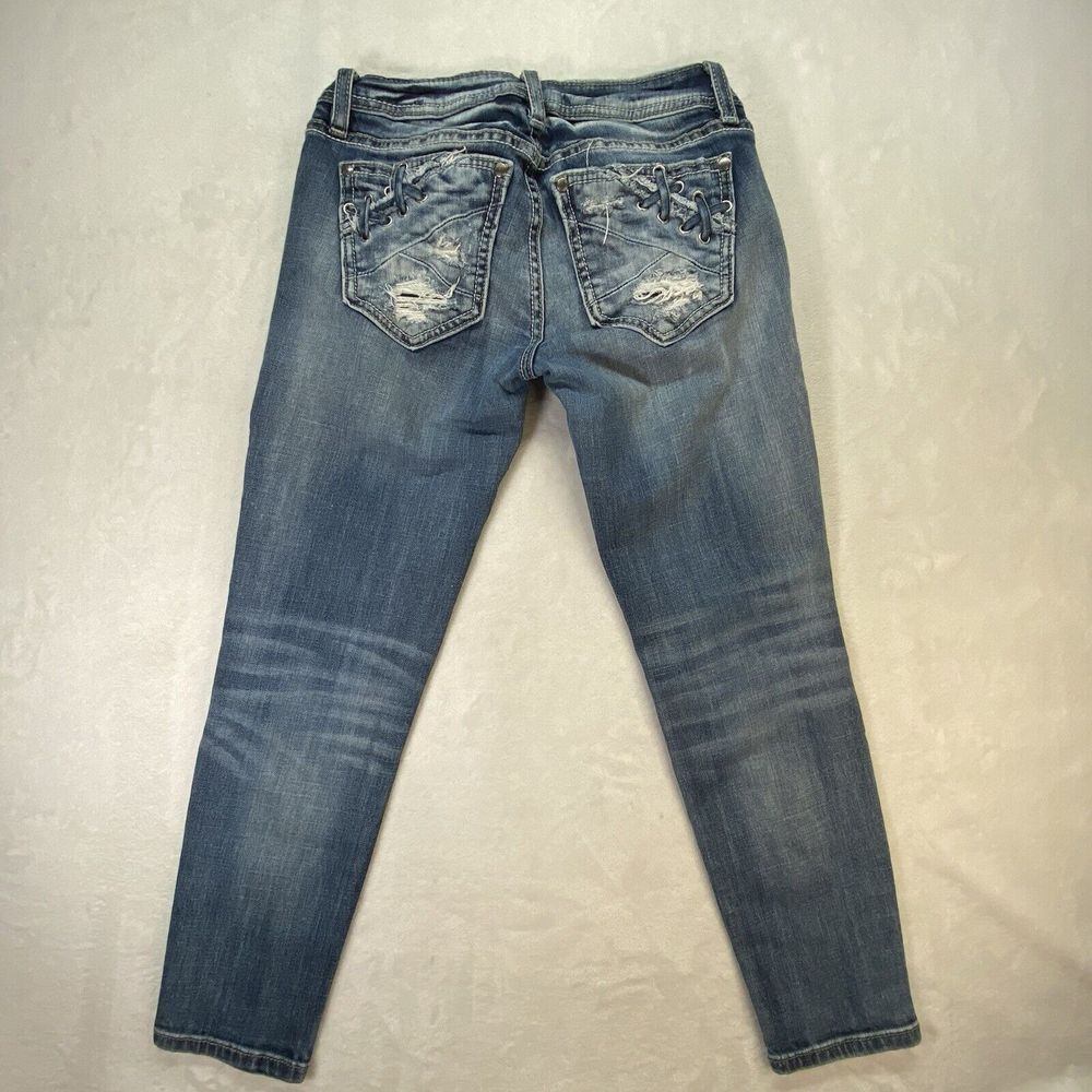 Miss Me Jeans‎ Women's Size 26 signature ankle skinny Denim Embellished Pockets